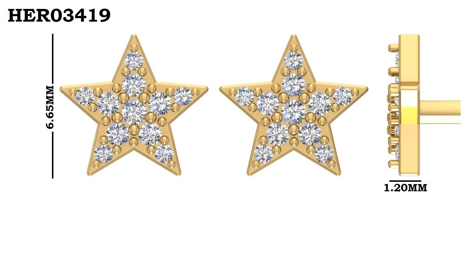 Diamond Star 925 Silver Studs