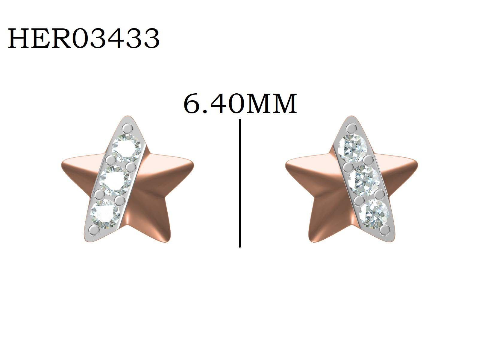 Tiny Star Diamond 925 Silver Earrings