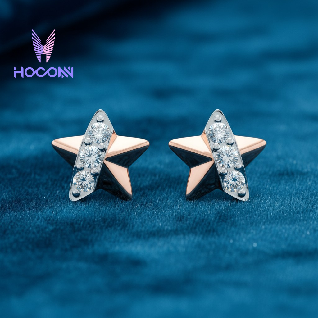 Tiny Star Diamond 925 Silver Earrings