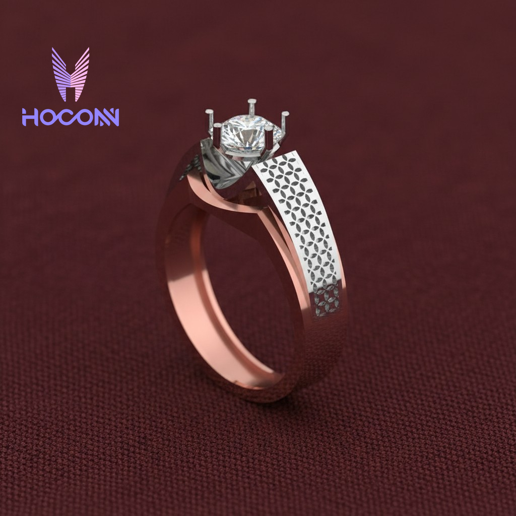 Two-Tone Solitaire Ring | 925 Silver