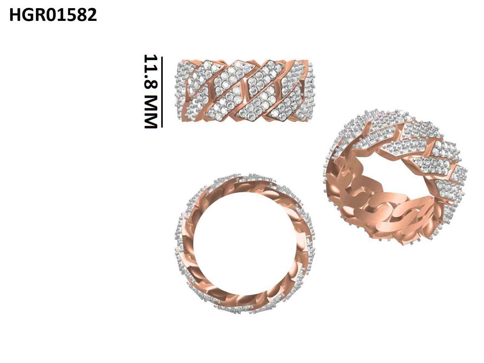 Rose Gold Plated 925 Silver  Luxe Interlock