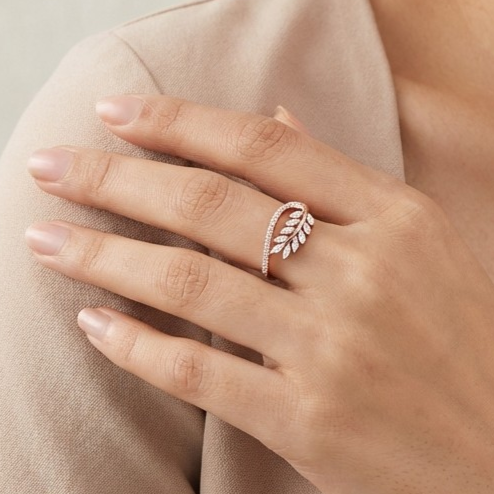 Diamond Vine Halo Ring | 925 Silver
