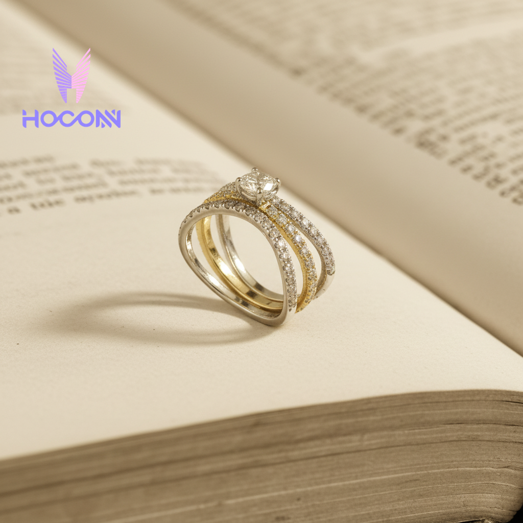 925 Silver Gold Plated Velisse Vow Ring