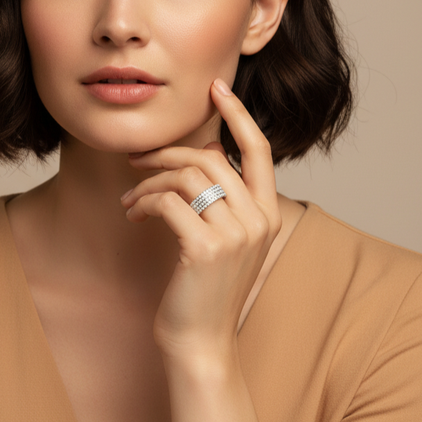 Velora Spark 925 Silver Band Ring