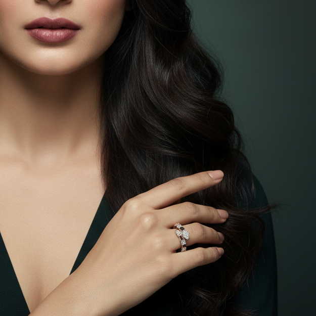 Rose Gold Plated Orbit Luxe 925 Silver Ring