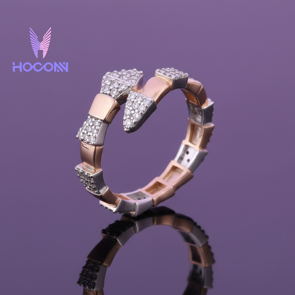 Rose Gold Plated Orbit Luxe 925 Silver Ring