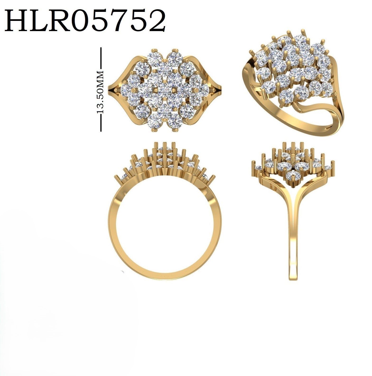Supreme Diamond Cluster 925 Silver Ring