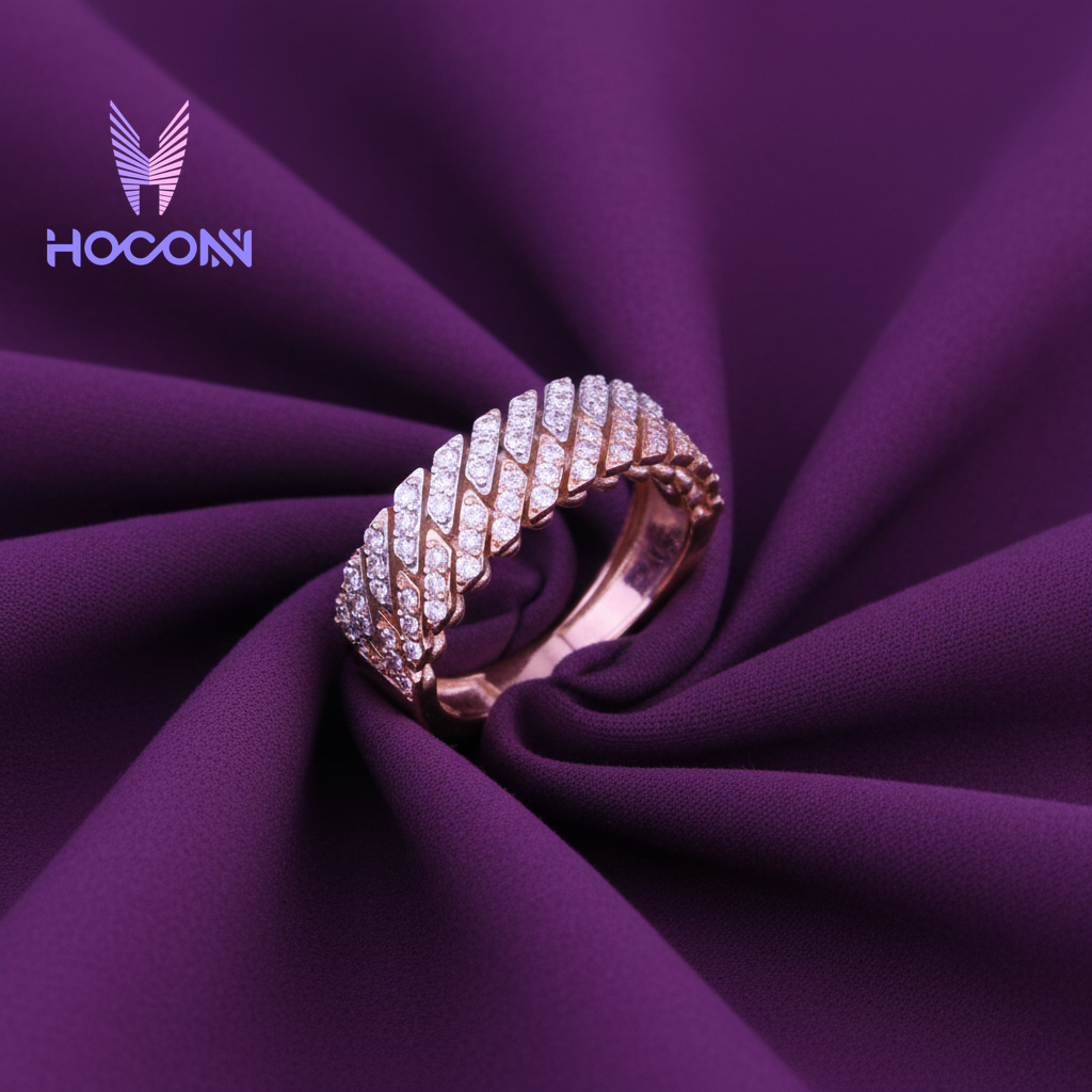 Diamond Surface Statement Silver Ring