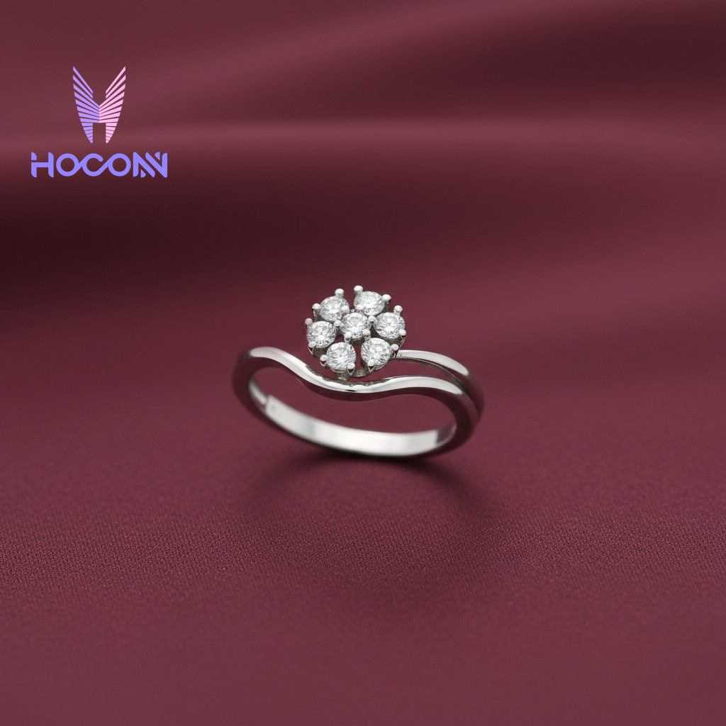 925 Silver Diamond Blossom White