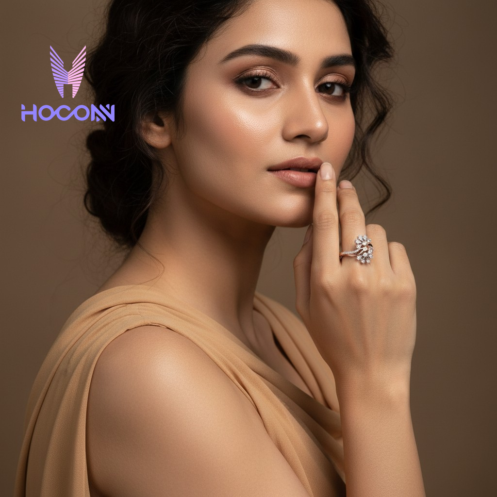 Whispering Leaf Diamond Ring |925 Silver