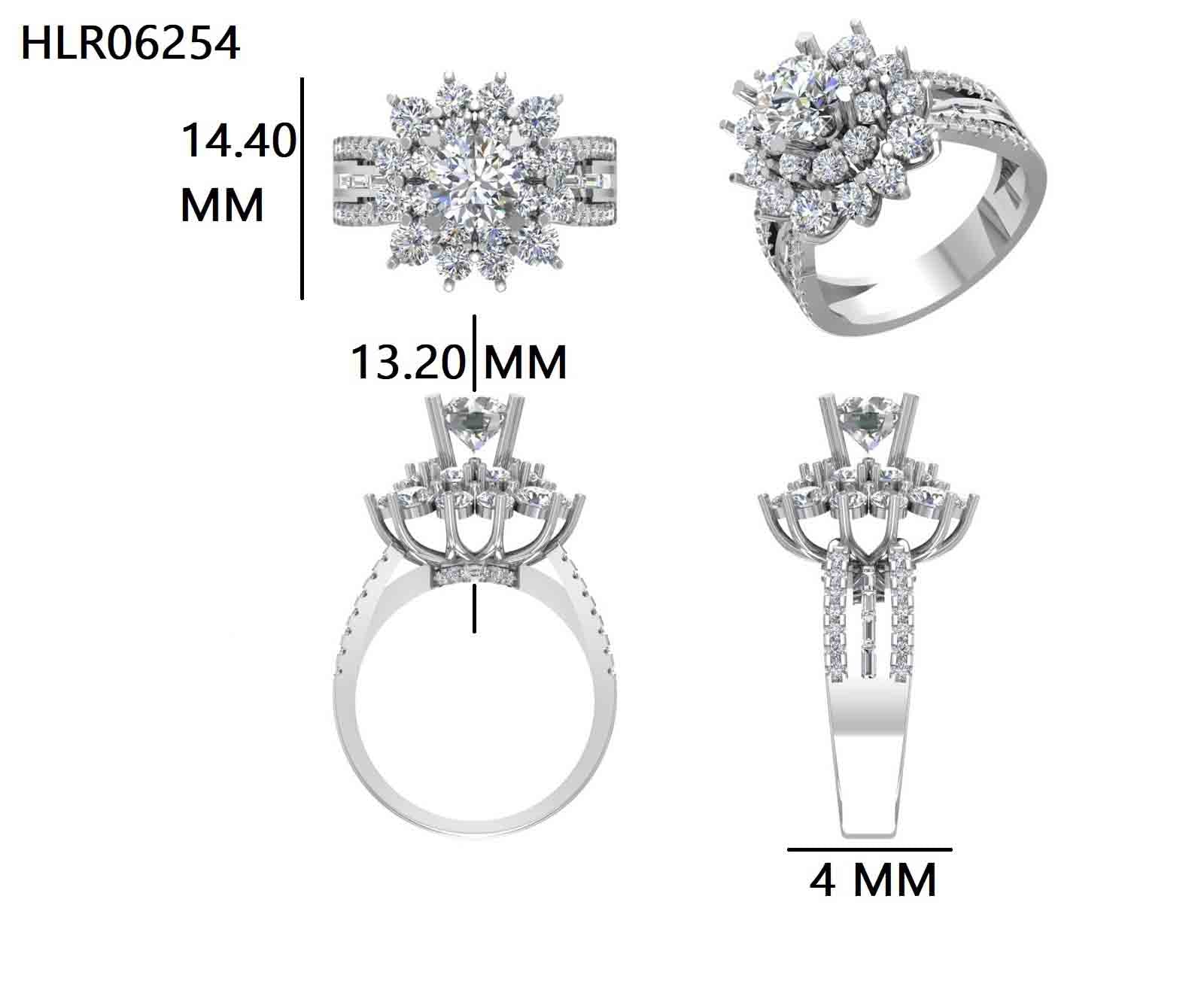 Radiant Cushion Halo 925 Silver Ring