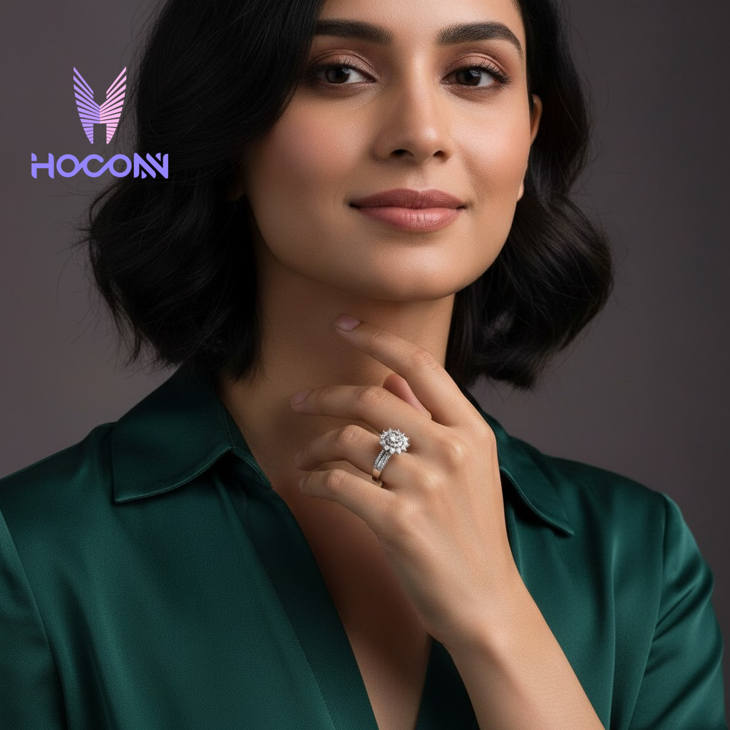 Radiant Cushion Halo 925 Silver Ring