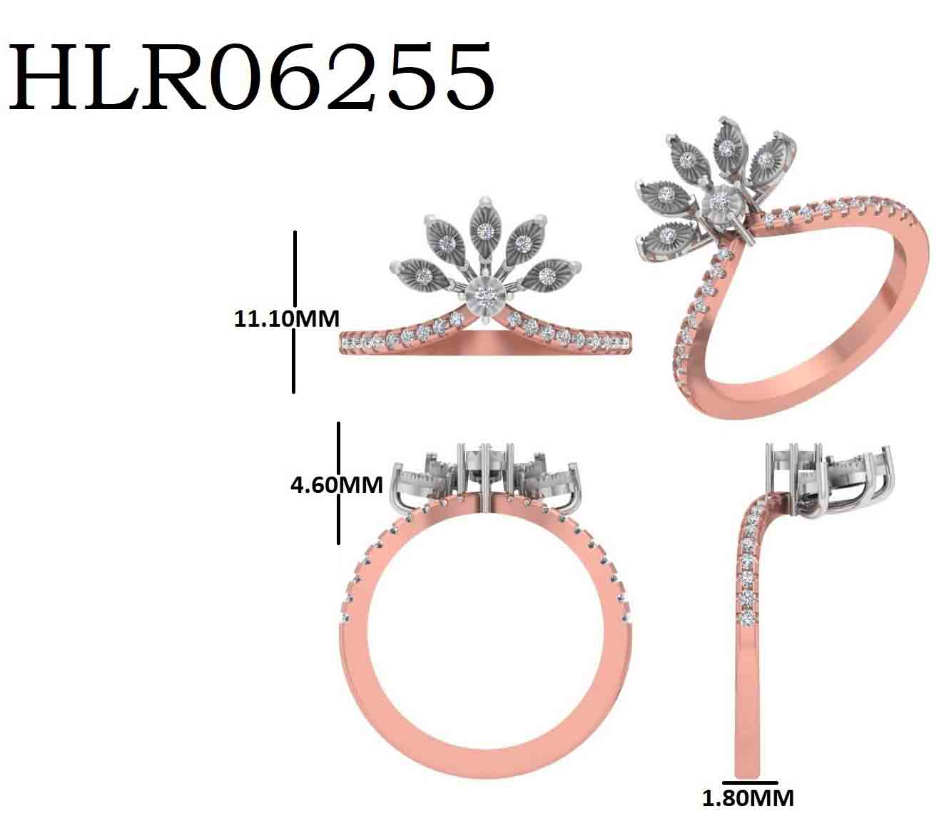 Majestic Fan Diamond Ring |925 Silver