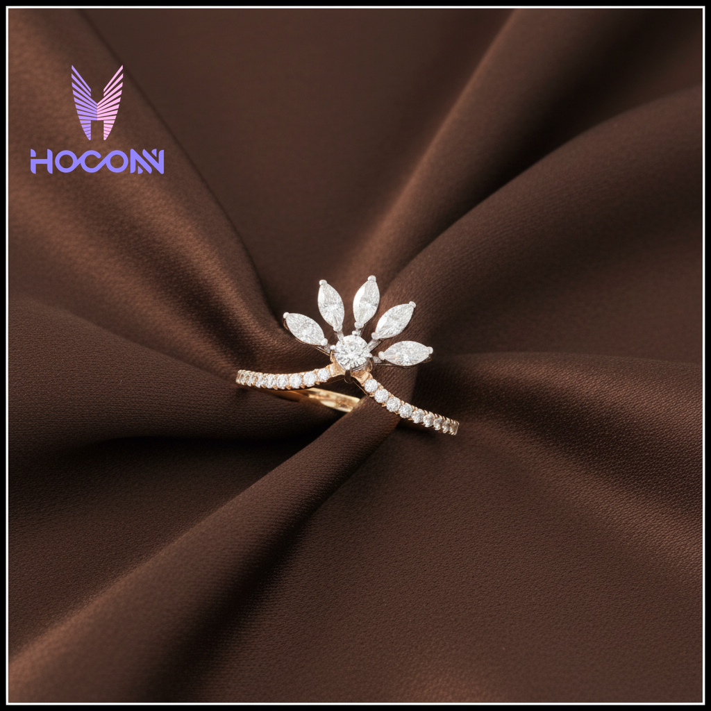 Majestic Fan Diamond Ring |925 Silver