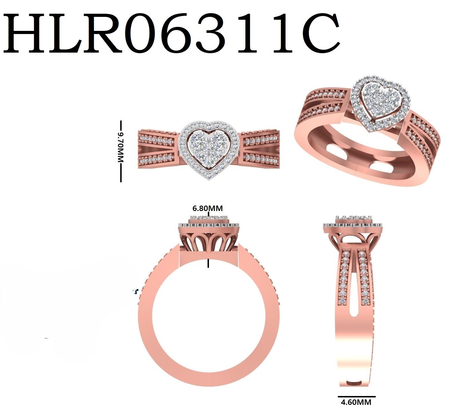 Signature Heart Ring |925 Silver | Rose plating