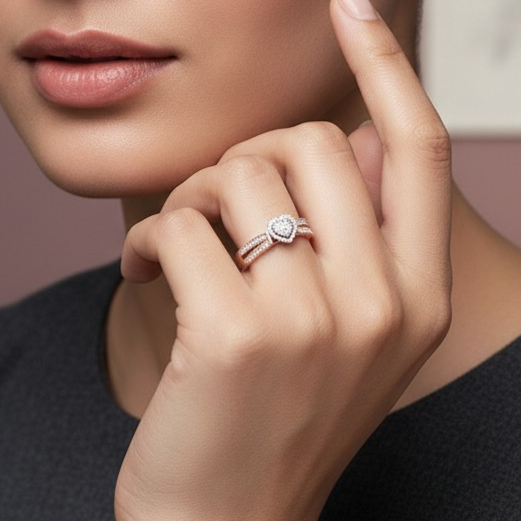 Signature Heart Ring |925 Silver | Rose plating