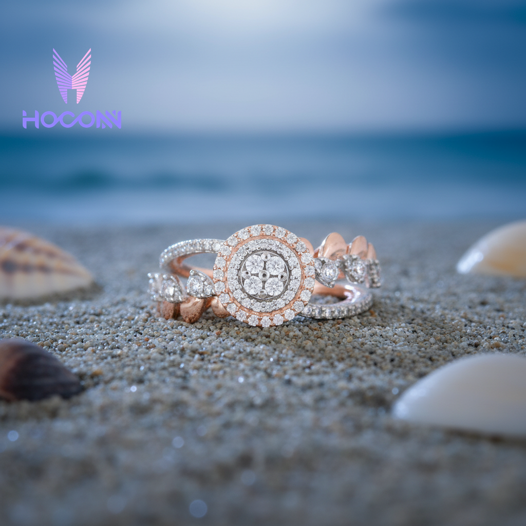 Diamond Medallion 925 Silver Ring