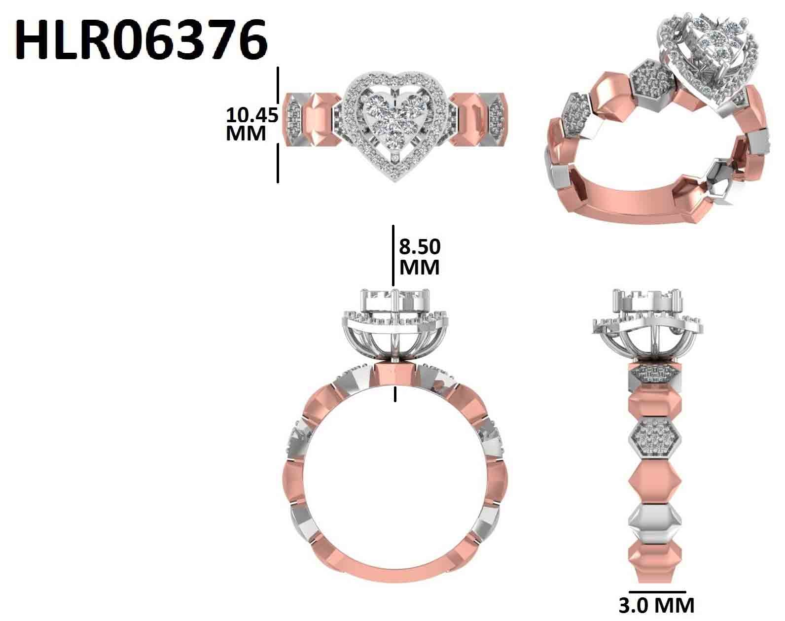 Heart Luxe Ring |925 Silver with Rose Gold Plating