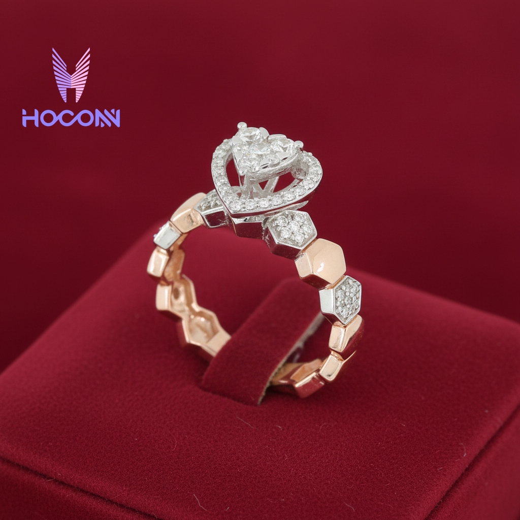 Heart Luxe Ring |925 Silver with Rose Gold Plating