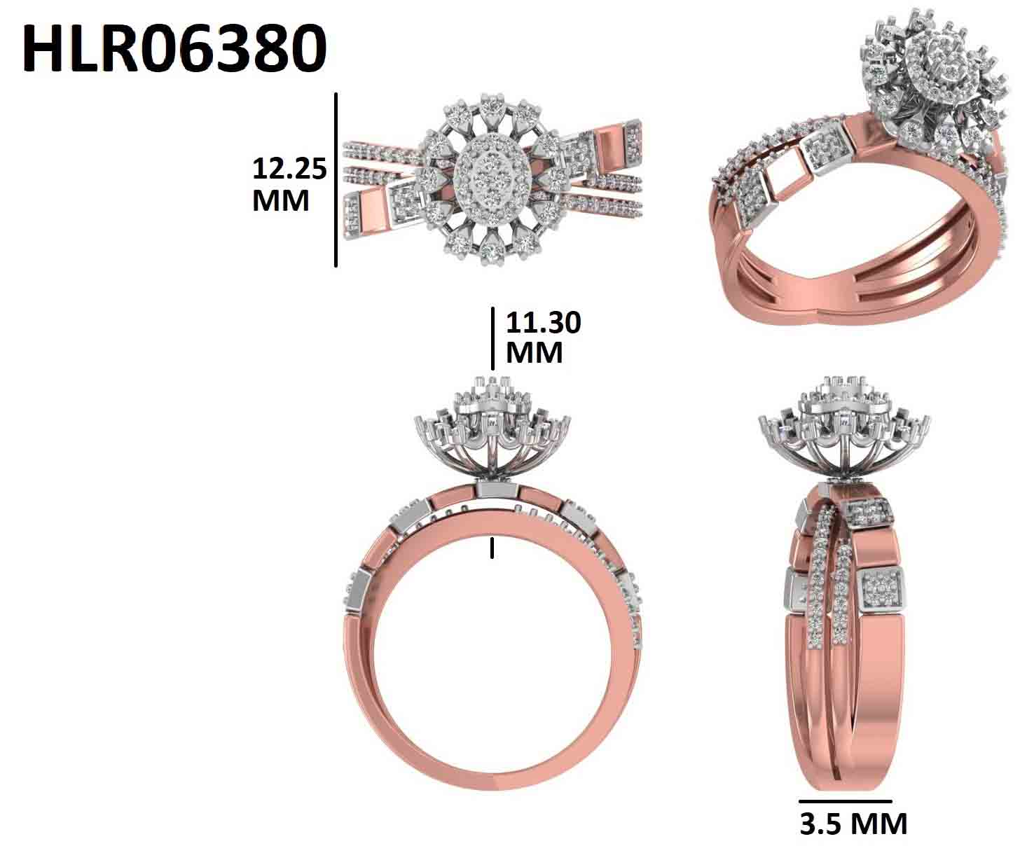 925 Silver Rose Gold Plating Sun Halo Rose