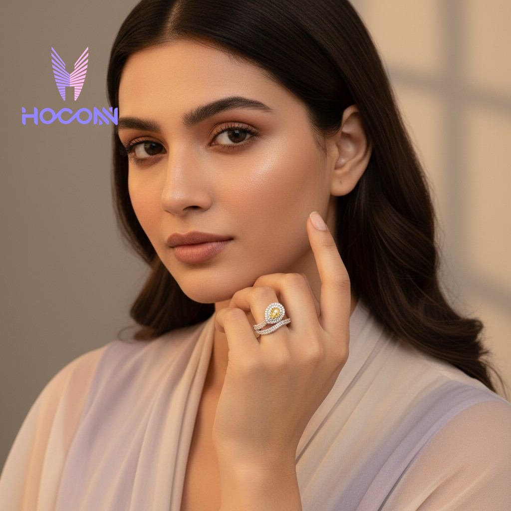 925 Silver Golden Dew Ring