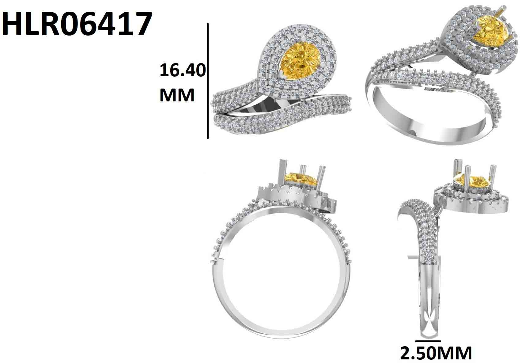 925 Silver Golden Dew Ring
