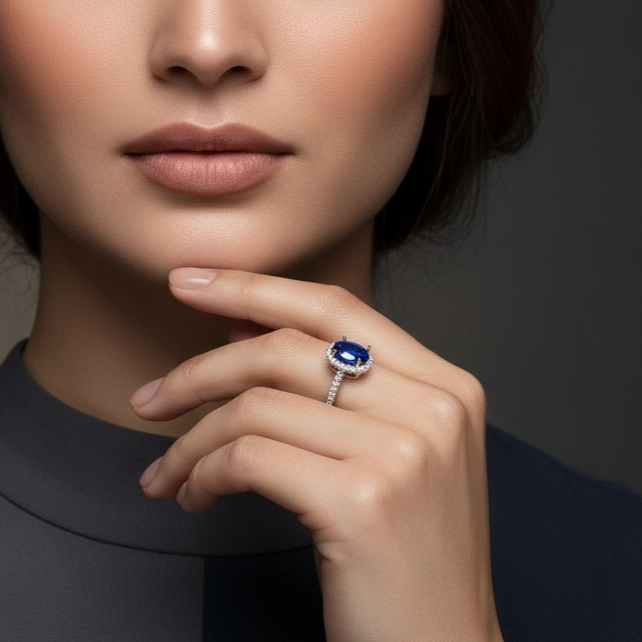 Sapphire Grace 925 Silver Gold Plated Ring