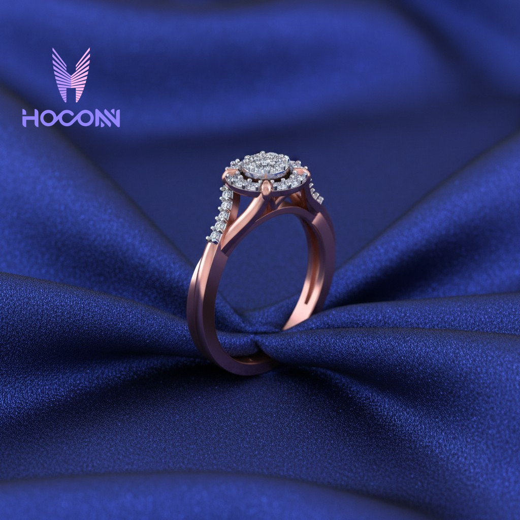 Modern Split Band Diamond Silver Ring