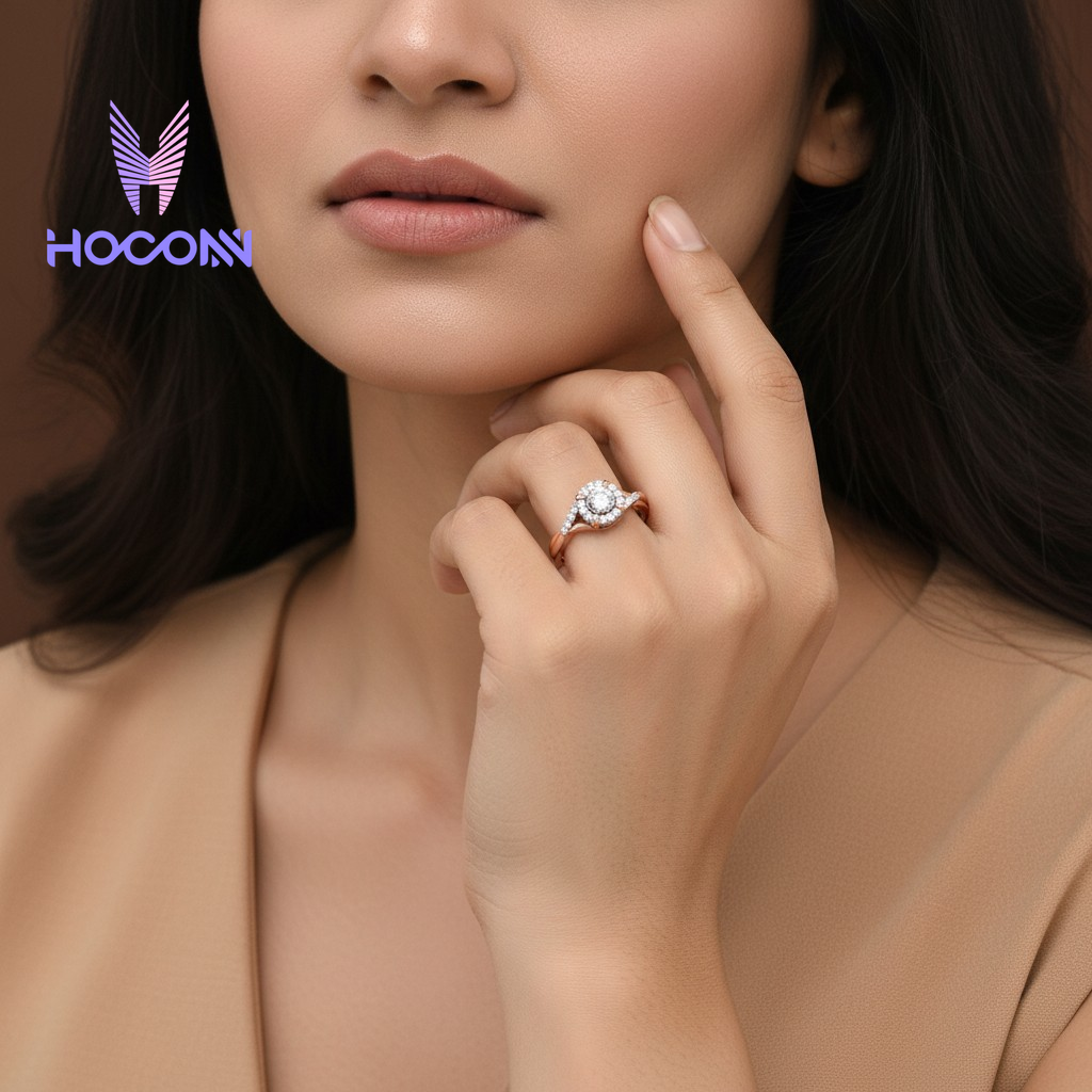 Modern Split Band Diamond Silver Ring
