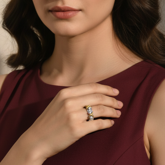 Velour Knot 925 Silver Ring | Gold Plated