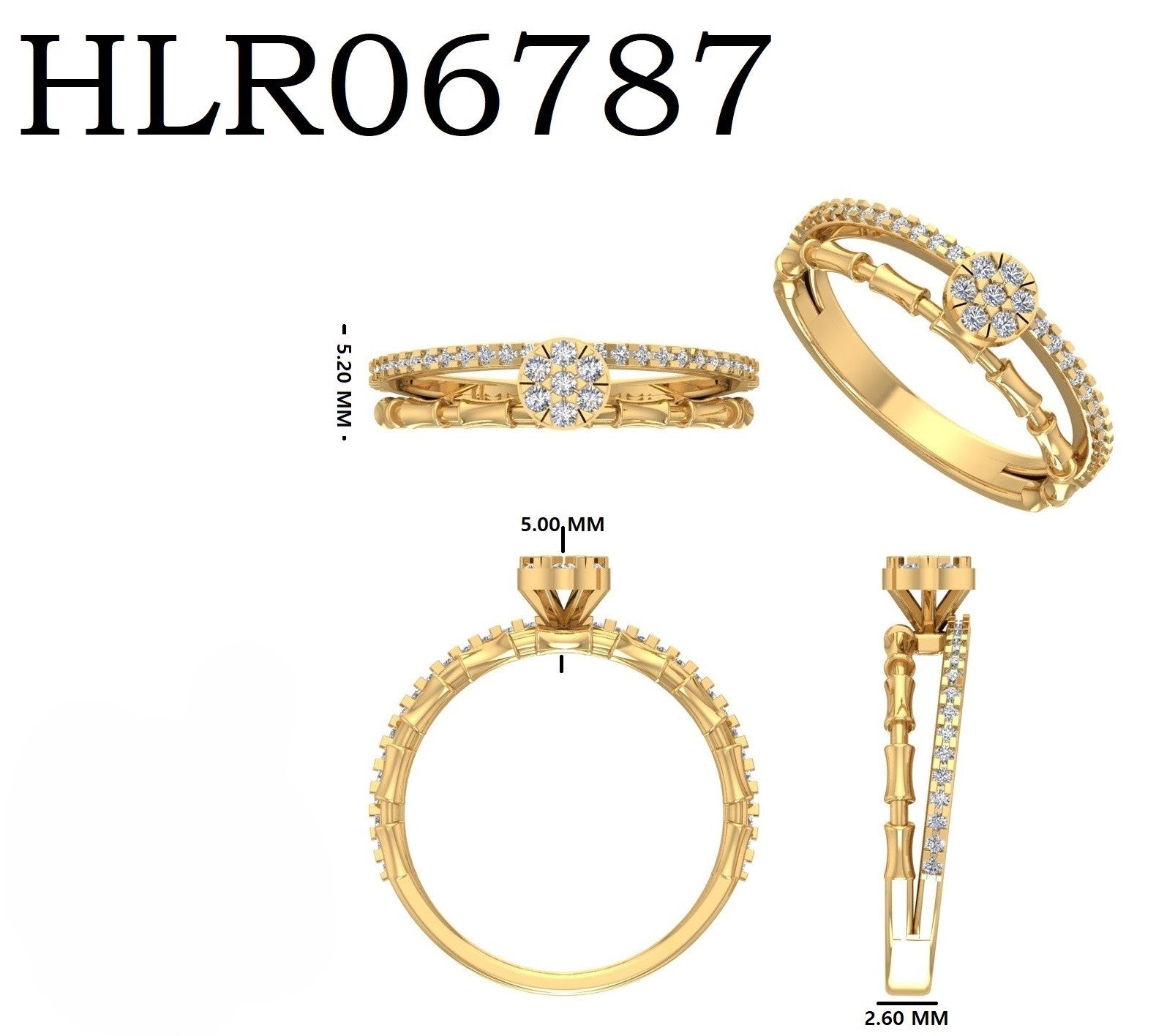 Thin Band Flower Silver Ring