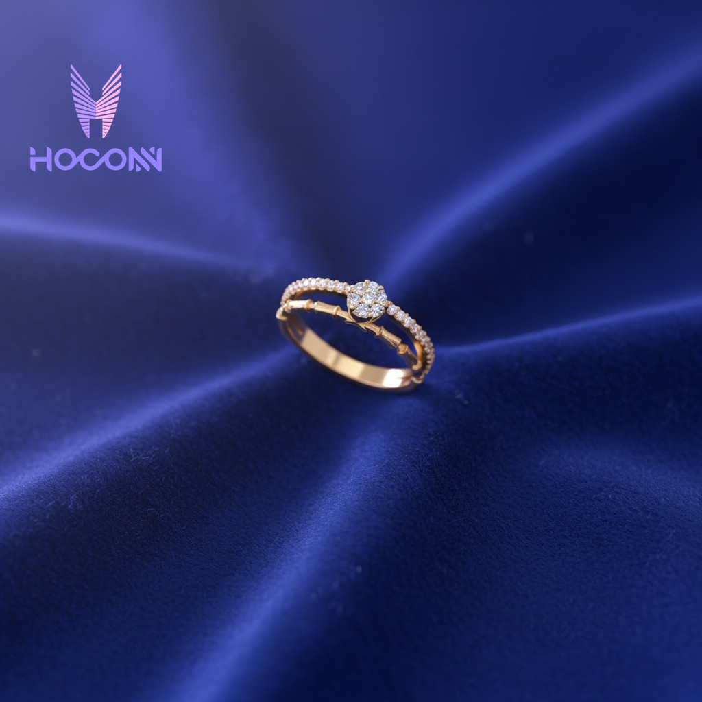 Thin Band Flower Silver Ring