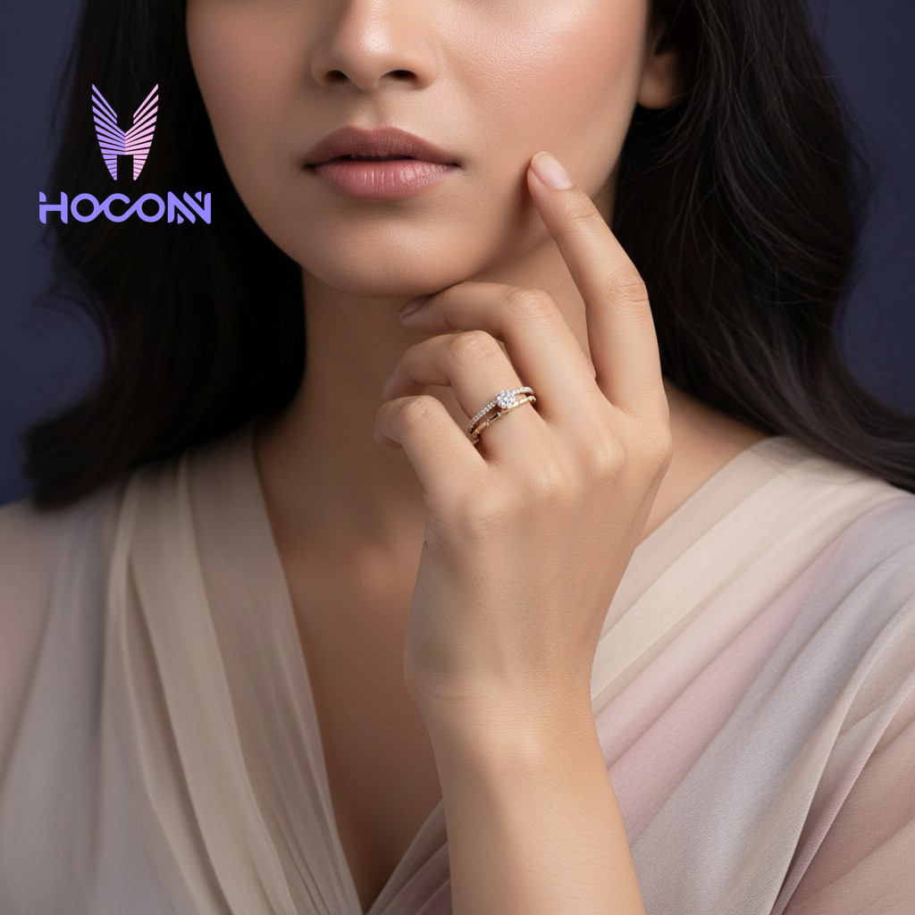 Thin Band Flower Silver Ring