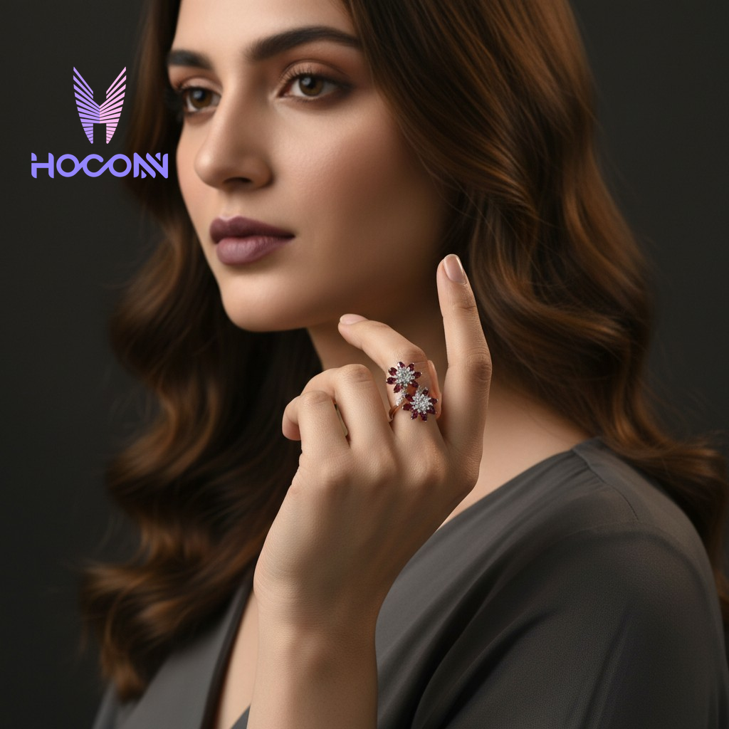 Blue Flora 925 Silver Ring