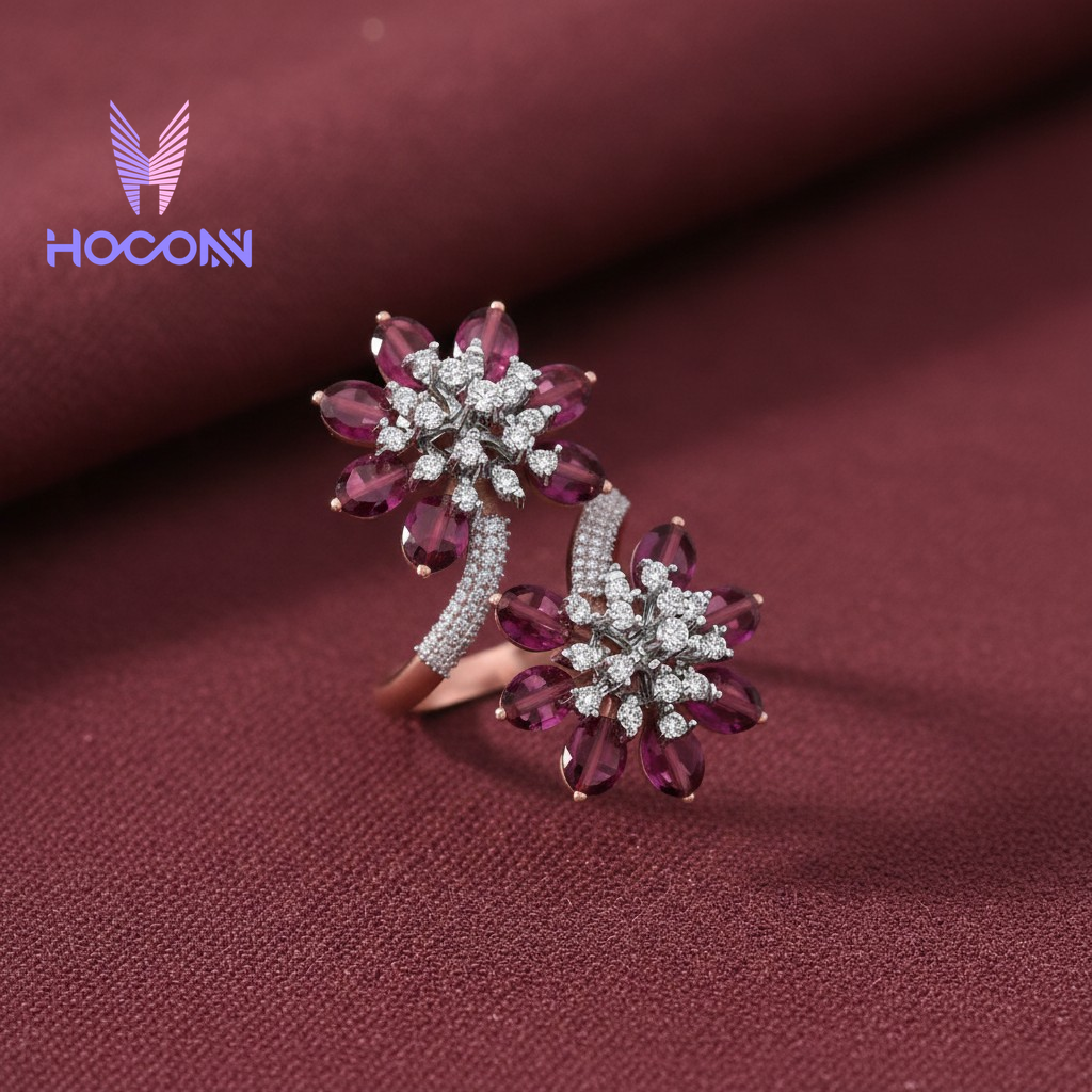 Blue Flora 925 Silver Ring