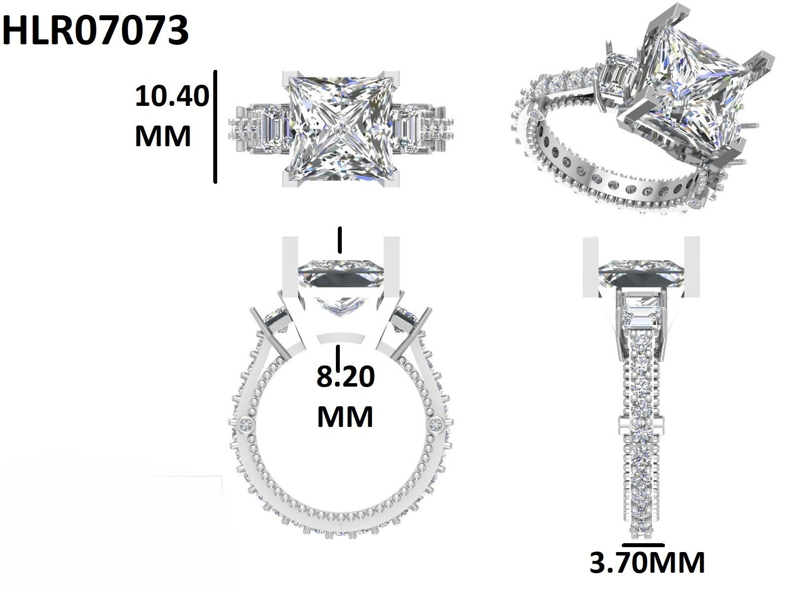 Princess Cut 925 Silver Solitaire Ring