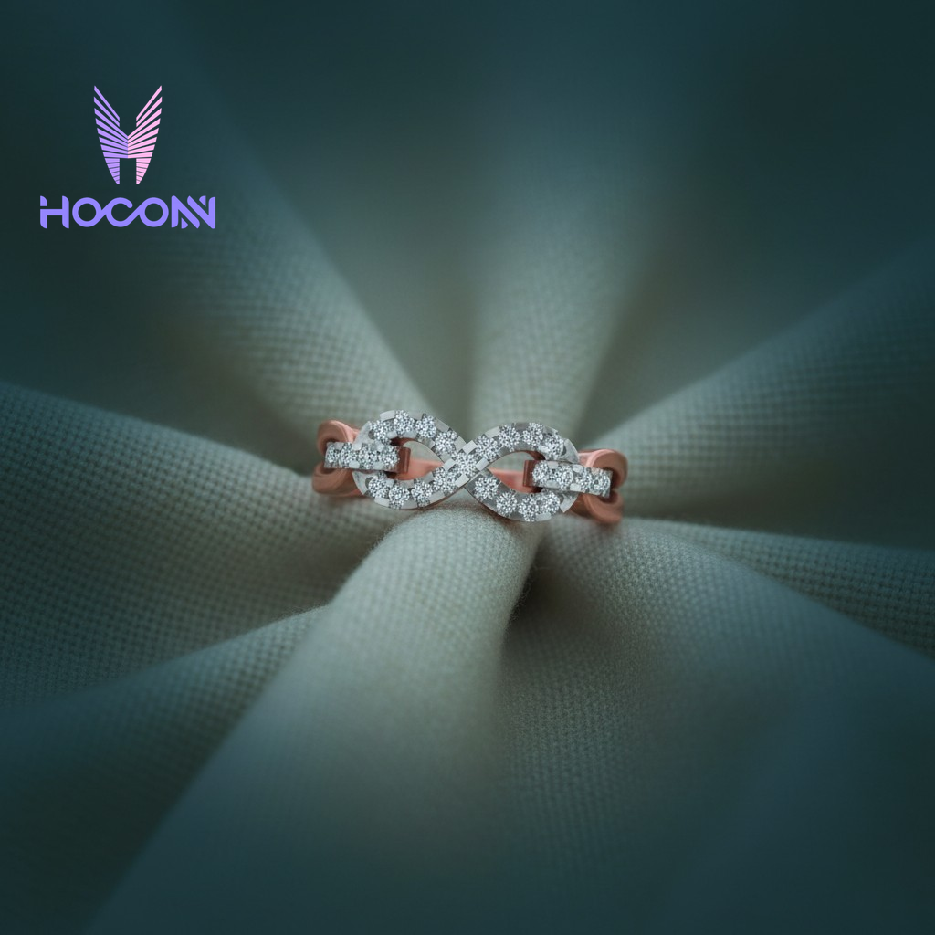 Infinity Curve Diamond Silver Ring