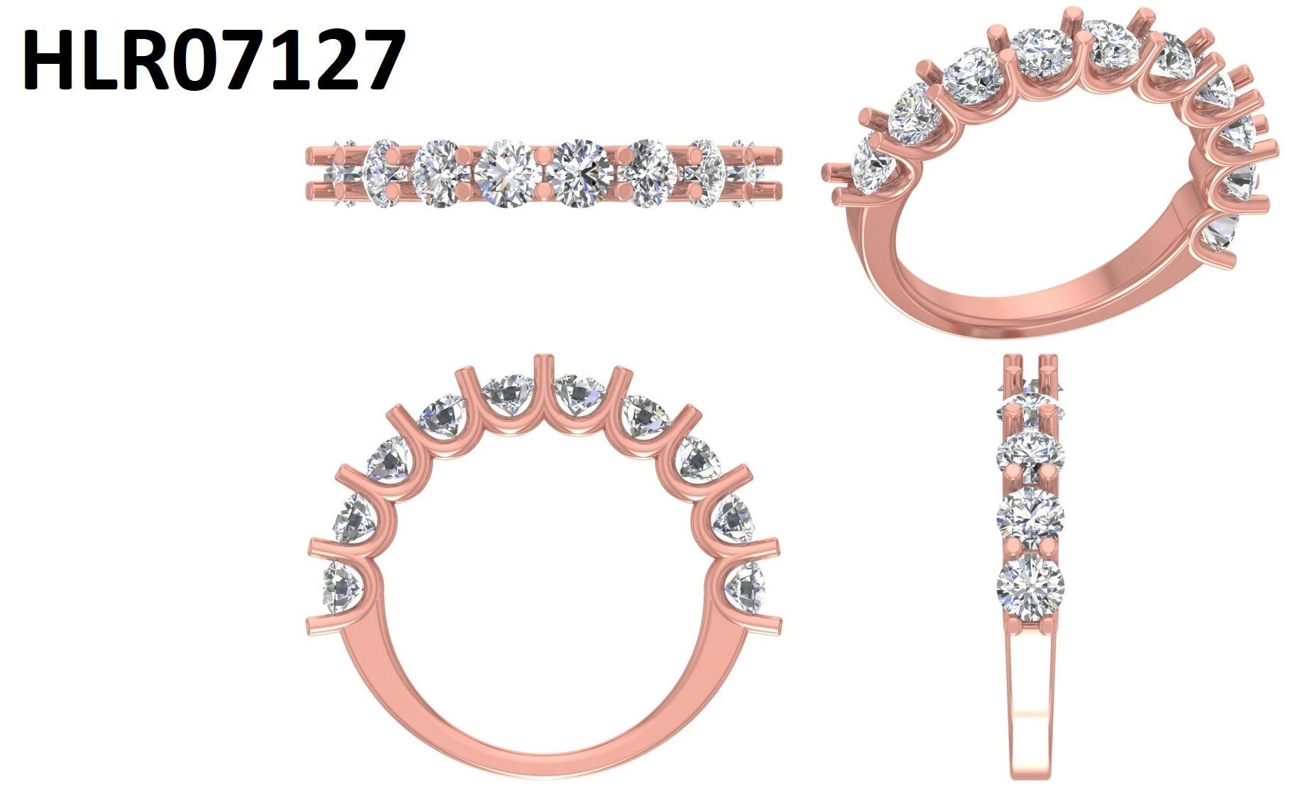 Gold Plated Eternity Scallop Ring |  925 Silver