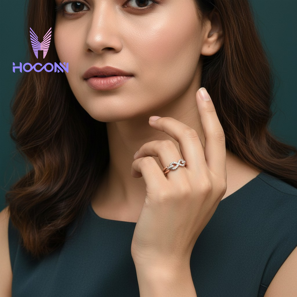 Infinity Curve Diamond Silver Ring