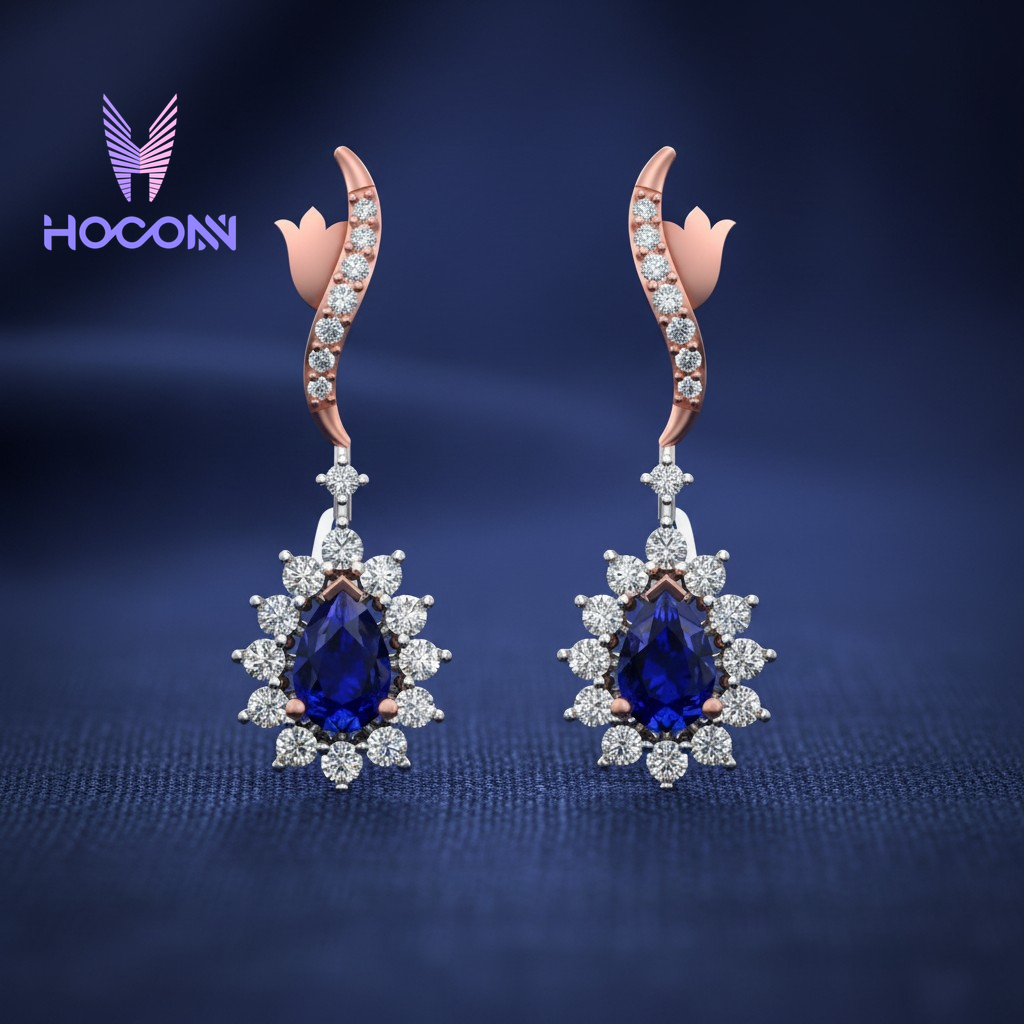 Royal Pear Drop Diamond 925 Silver Earrings