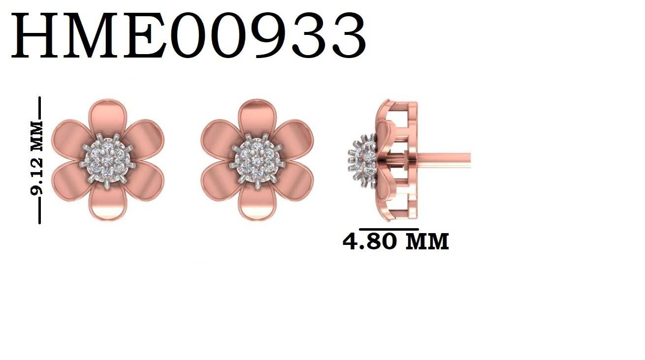 Bloom Diamond 925 Silver Stud Earrings