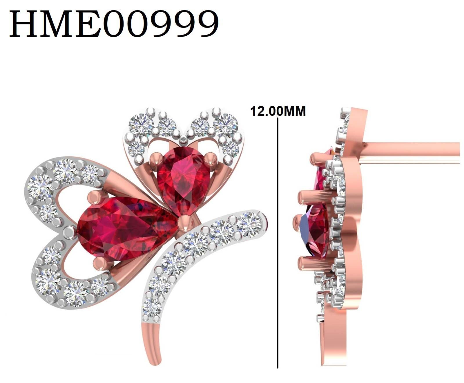 Scarlet Wing Butterfly 925 Silver Studs