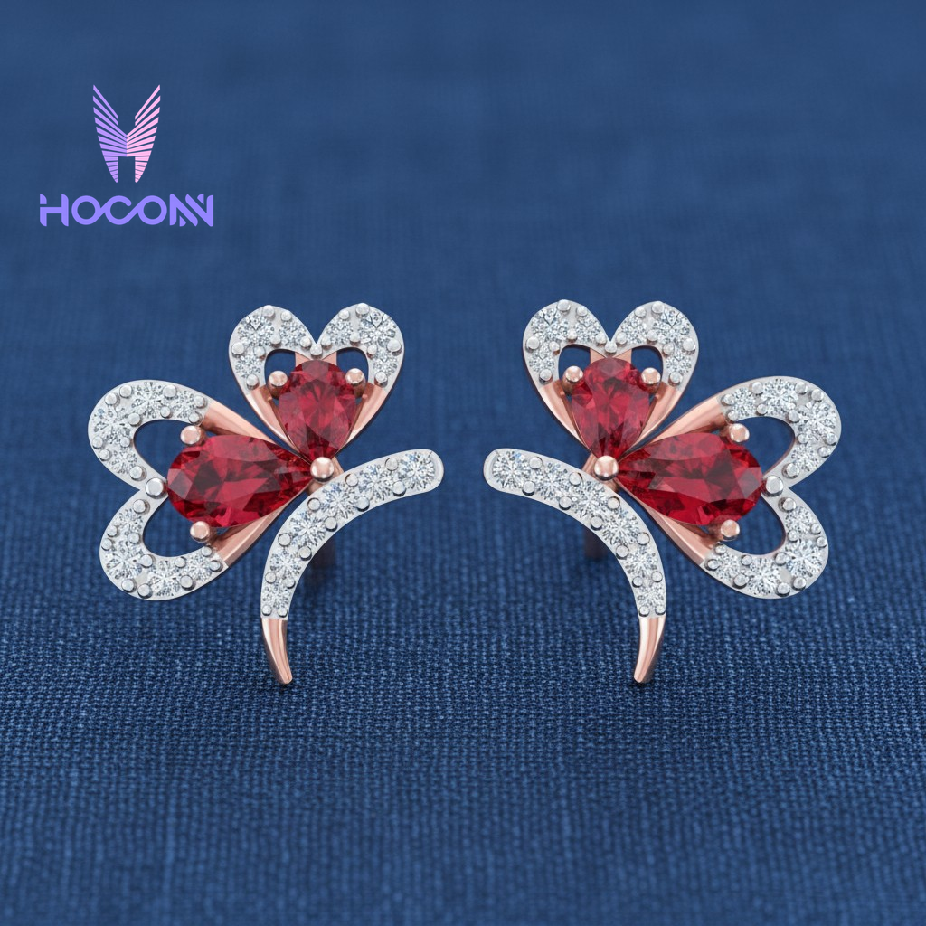 Scarlet Wing Butterfly 925 Silver Studs