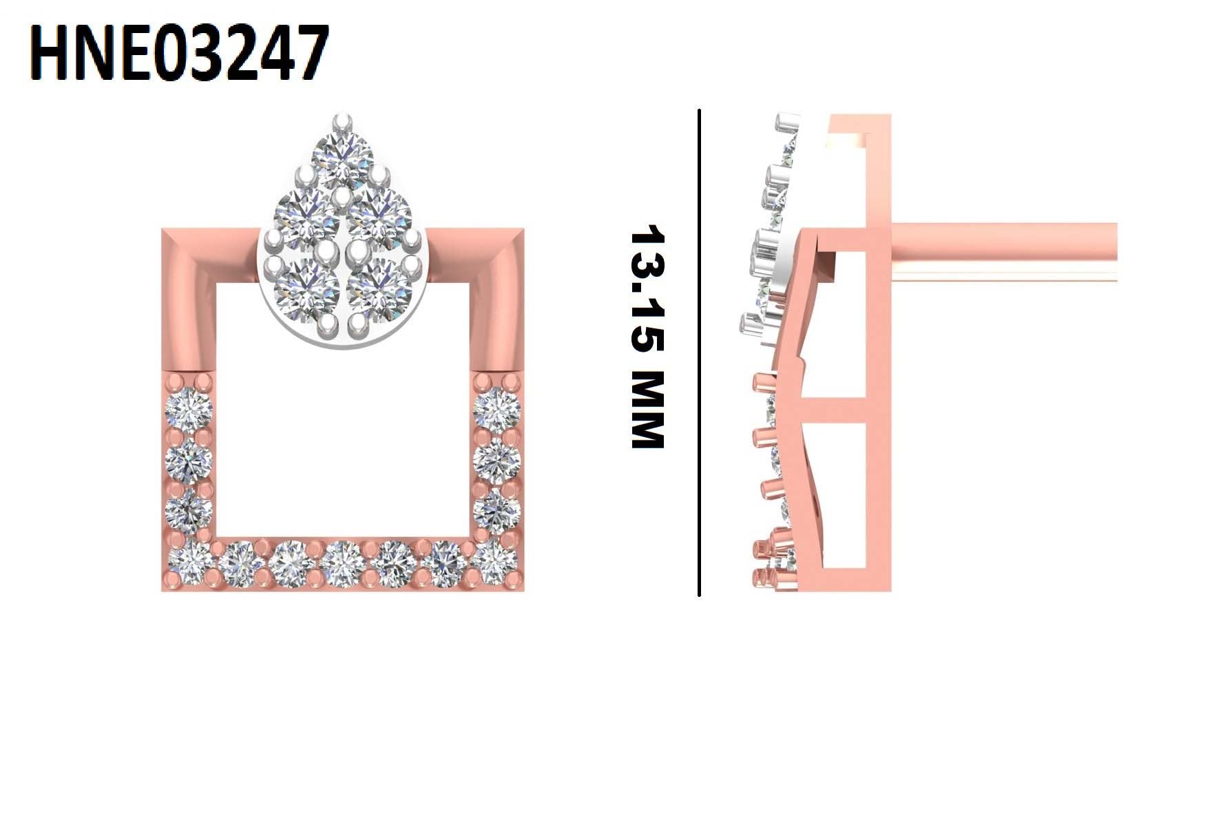 Square Frame 925 Silver Stud Earrings