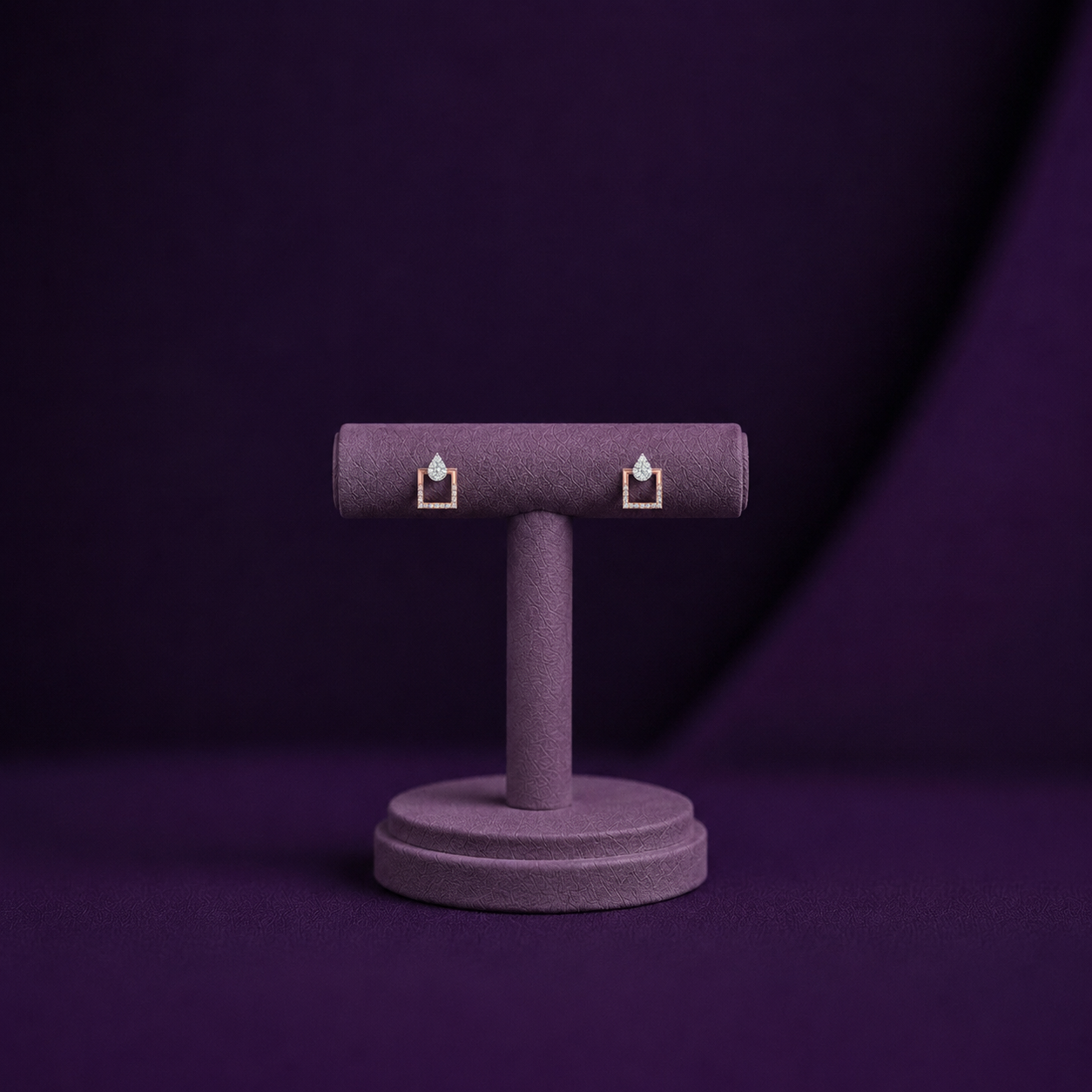 Square Frame 925 Silver Stud Earrings