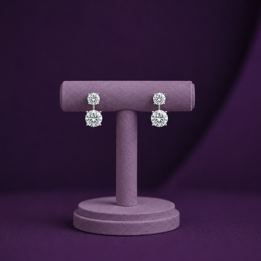 Solitaire Drop 925 Silver Earrings