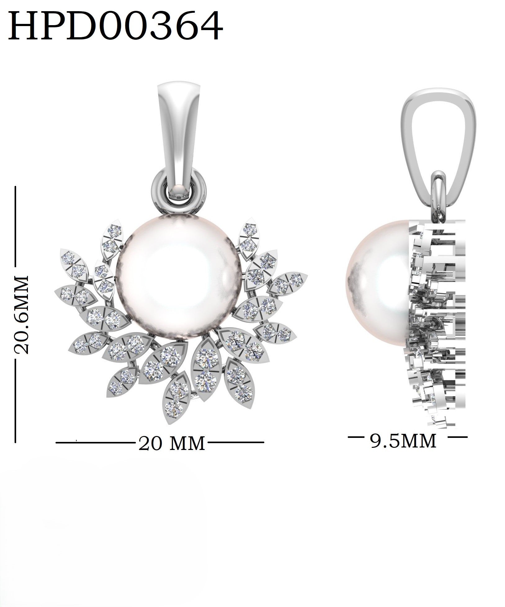Pearl Petal Cluster Silver Pendant