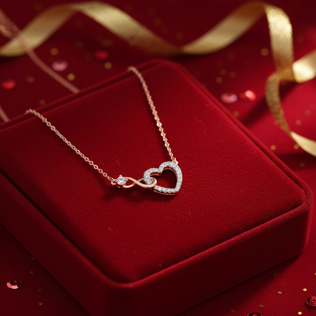 Love Knotted Silver Pendant With Chain