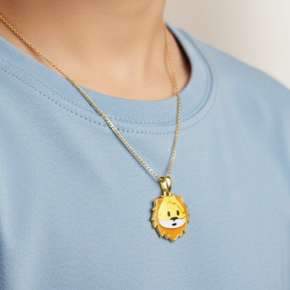 Gold Plated Lion Cub 925 Silver Pendant