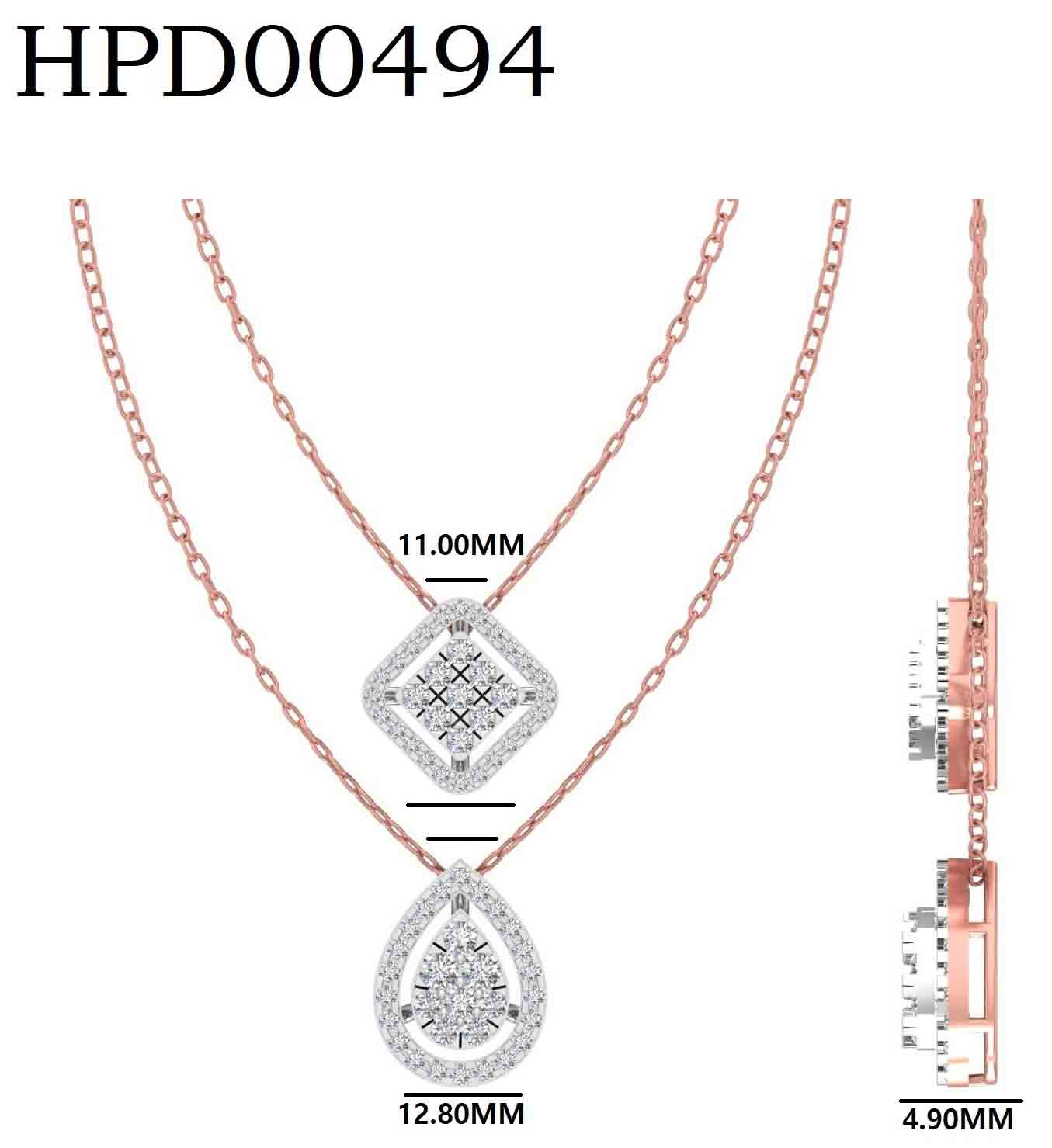 Dual Grace 925 Silver Diamond Pendant